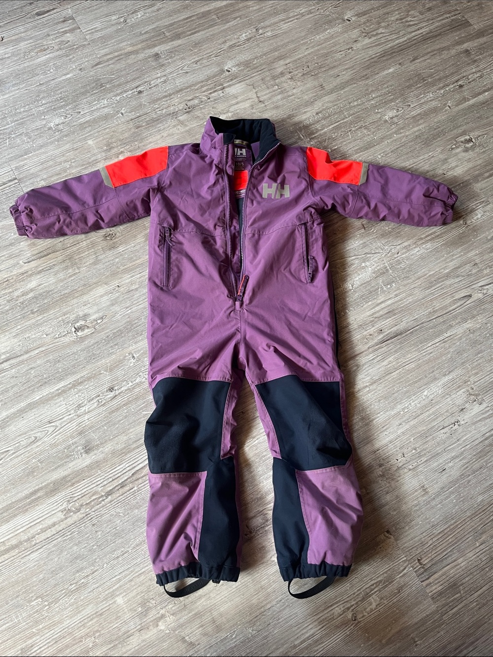 Helly Hansen Purple Kids One-Piece Snowsuit with Red Accents